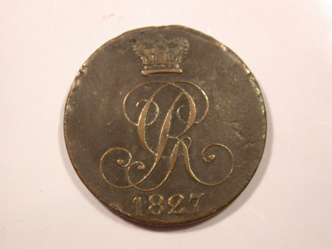  G15 Hannover  4 Pfennig 1827 C in ss  Originalbilder   