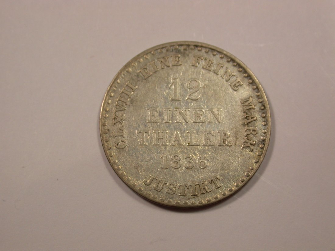 G15 Hannover 1/12 Taler 1836 in f.ss/ss Originalbilder