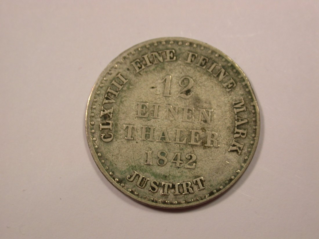 G15 Hannover 1/12 Taler 1842 in f.ss/ss Originalbilder