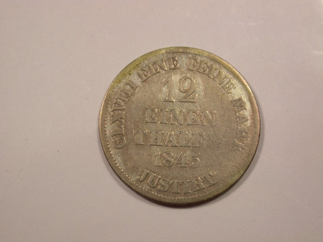 G15 Hannover 1/12 Taler 1845 in s-ss Originalbilder