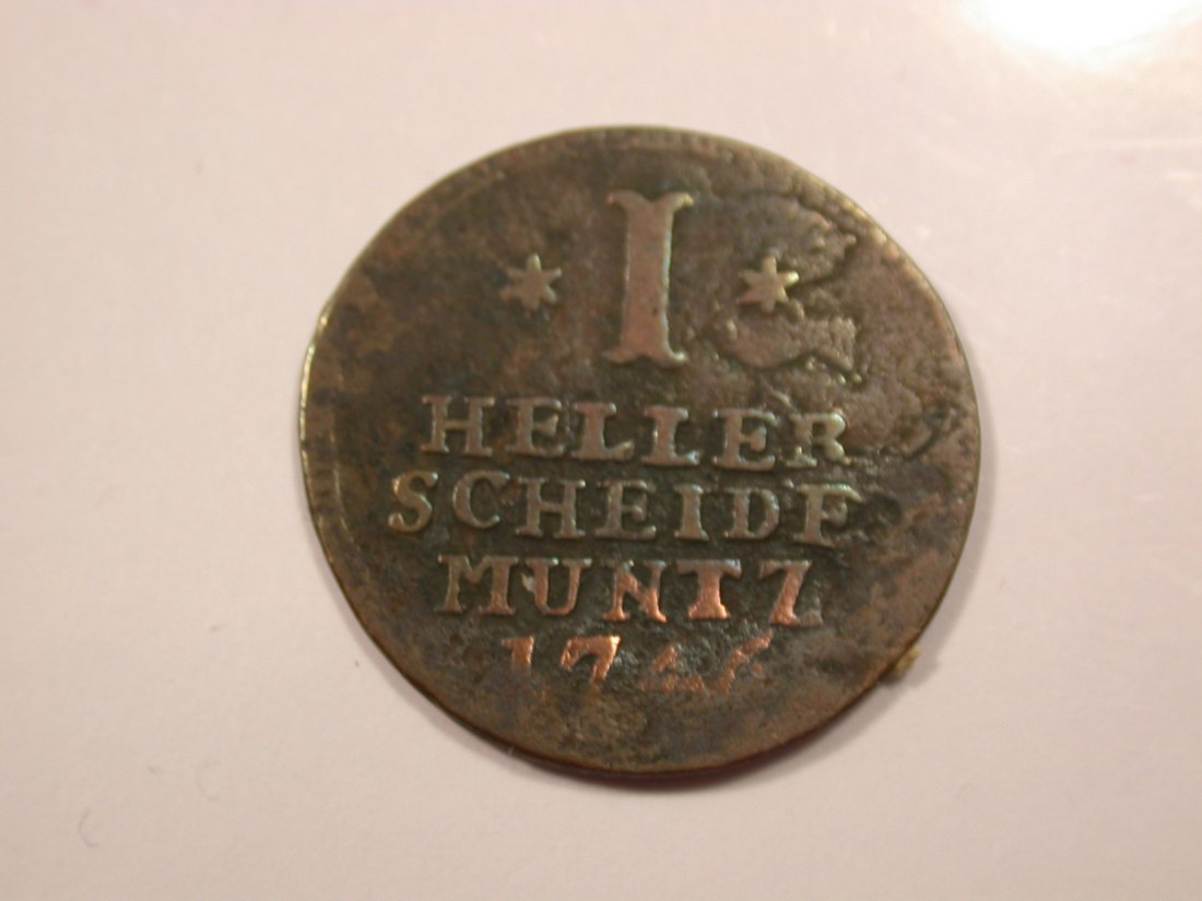 G15 Hessen-Kassel 1 Heller 1746 Belegstück Originalbilder