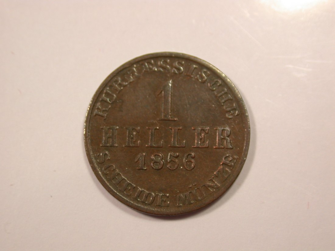  G15 Hessen-Kassel  1 Heller 1856 in ss  - R - !!  Originalbilder   