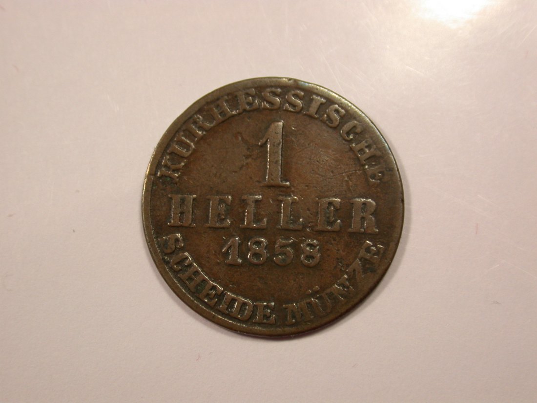 G15 Hessen-Kassel 1 Heller 1858 in f.ss - R - !! Originalbilder