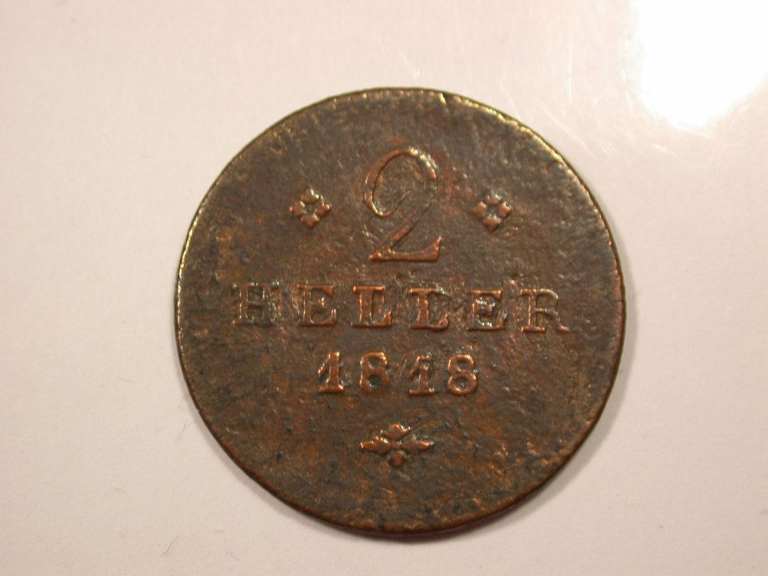 G15 Hessen-Kassel 2 Heller 1818 in ss Originalbilder