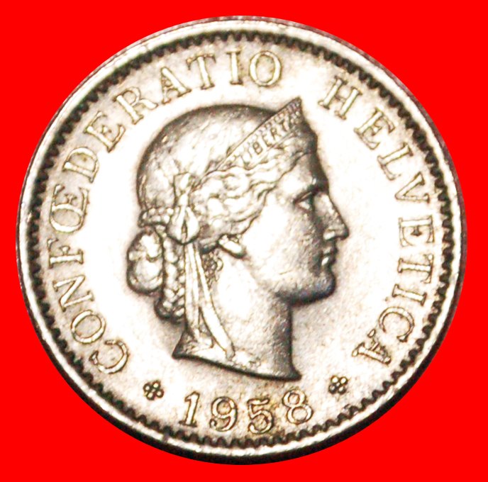  * LIBERTY (1879-2022): SWITZERLAND ★ 5 RAPPEN 1958B! DIES 1+B! LOW START! ★ NO RESERVE!   