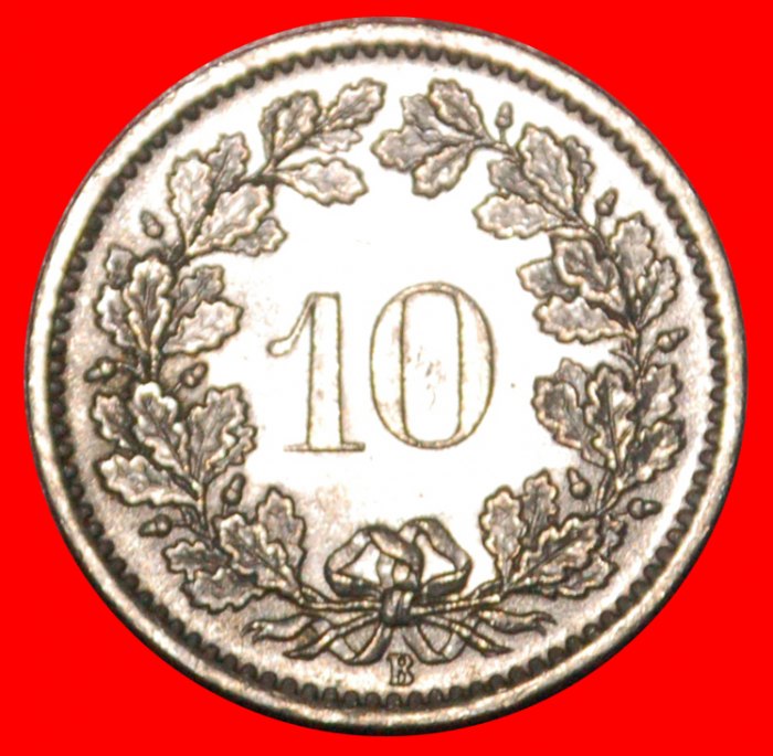  * LIBERTY (1879-2022): SWITZERLAND ★ 10 RAPPEN 1967B! DIES 1+B  MINT LUSTRE★LOW START! ★ NO RESERVE!   