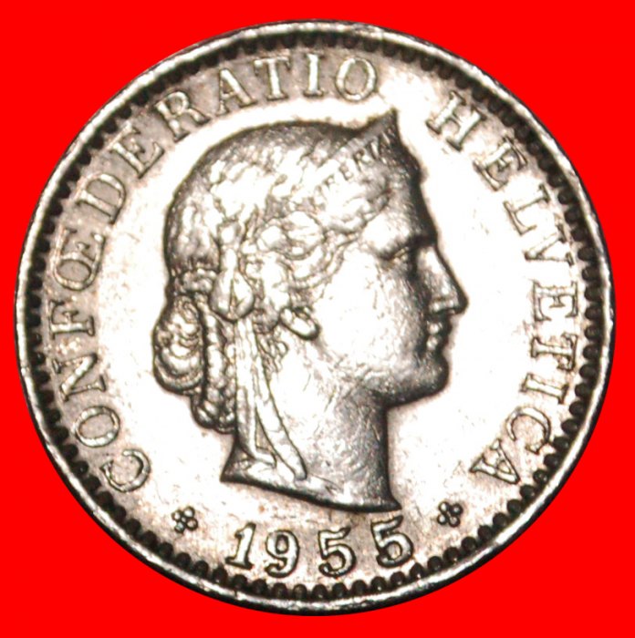 * FREIHEIT (1939-2022): SCHWEIZ ★ 20 RAPPEN 1955B STELPEL 1+A! OHNE VORBEHALT!