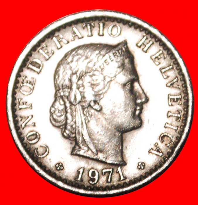  * LIBERTY (1939-2022): SWITZERLAND ★ 20 RAPPEN 1971 DIES 1+A!★LOW START! ★ NO RESERVE!   