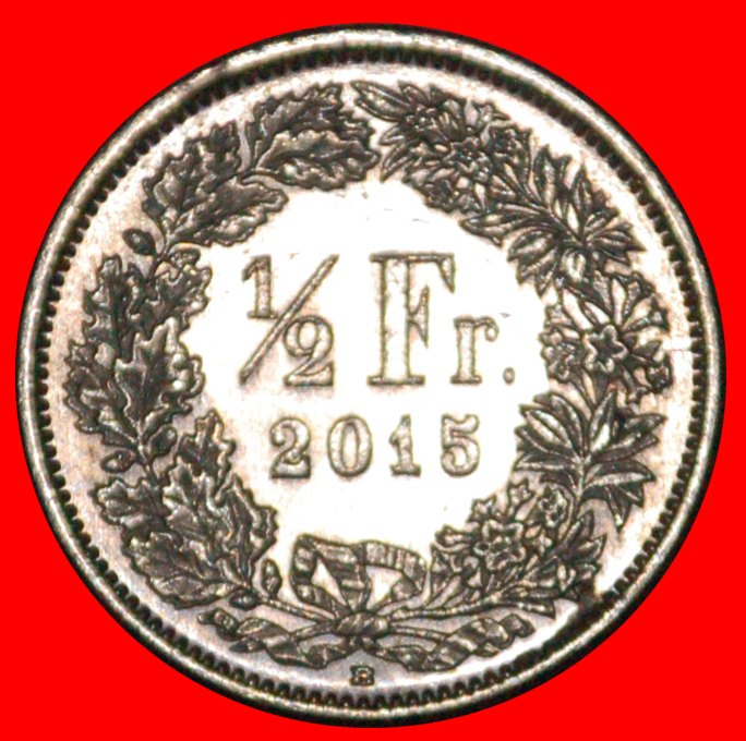 * MIT ZUSÄTZLICHEM STERN (1875-2022): SCHWEIZ ★ 1/2 FRANKEN 2015B VZGL STEMPELGLANZ! OHNE VORBEHALT!