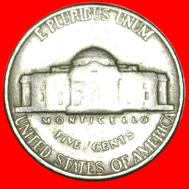  * MONTICELLO (1938-2003): USA ★ 5 CENTS 1949! JEFFERSON (1801-1809) OHNE VORBEHALT!   