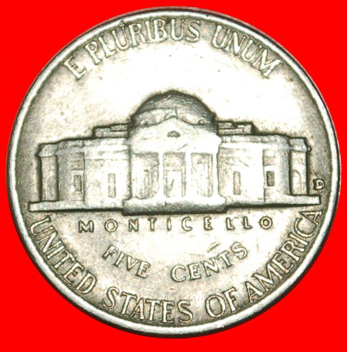  * MONTICELLO (1938-2003): USA ★ 5 CENTS 1960D! JEFFERSON (1801-1809) ★LOW START! ★ NO RESERVE!   