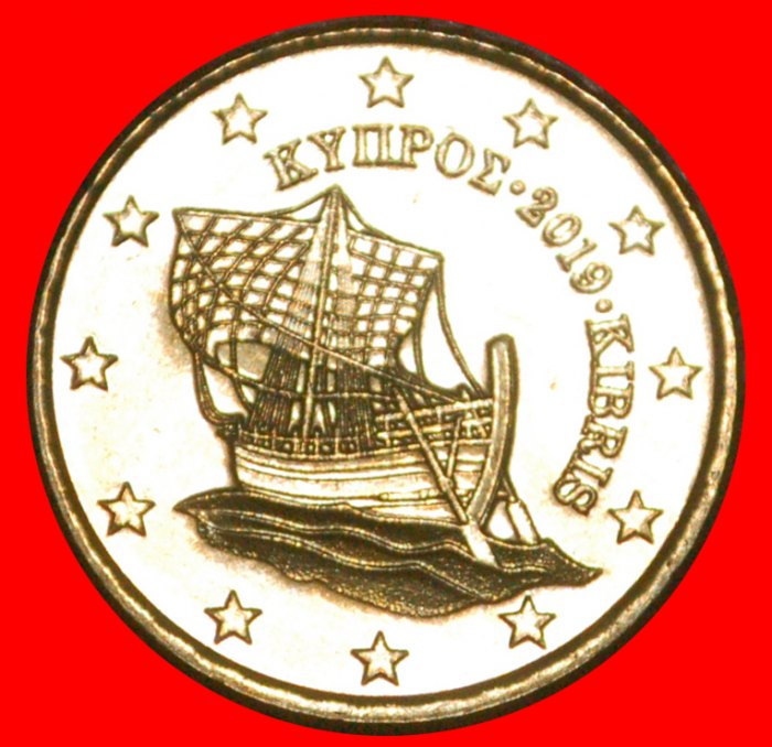 * GREECE (2008-2022): CYPRUS★10 CENT 2019! SHIP NORDIC GOLD UNC MINT LUSTRE★LOW START! ★ NO RESERVE!