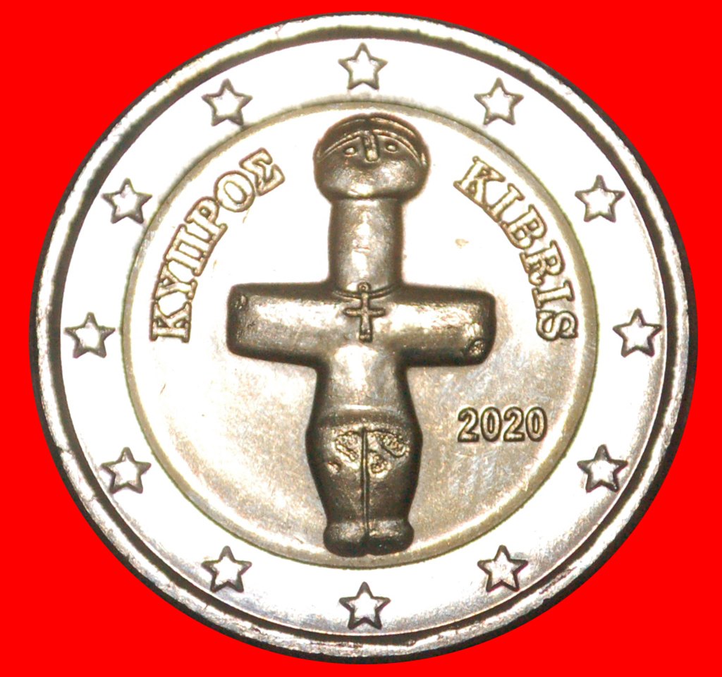 * GREECE (2008-2022): CYPRUS ★ 2 EURO 2020 MINT LUSTRE!★LOW START! ★ NO RESERVE!