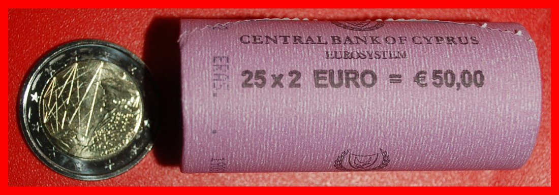  * ROLL: CYPRUS ★ 2 EURO 1987-2022 ERASMUS (1466-1536)! UNC 25 COINS!★LOW START! ★ NO RESERVE!   