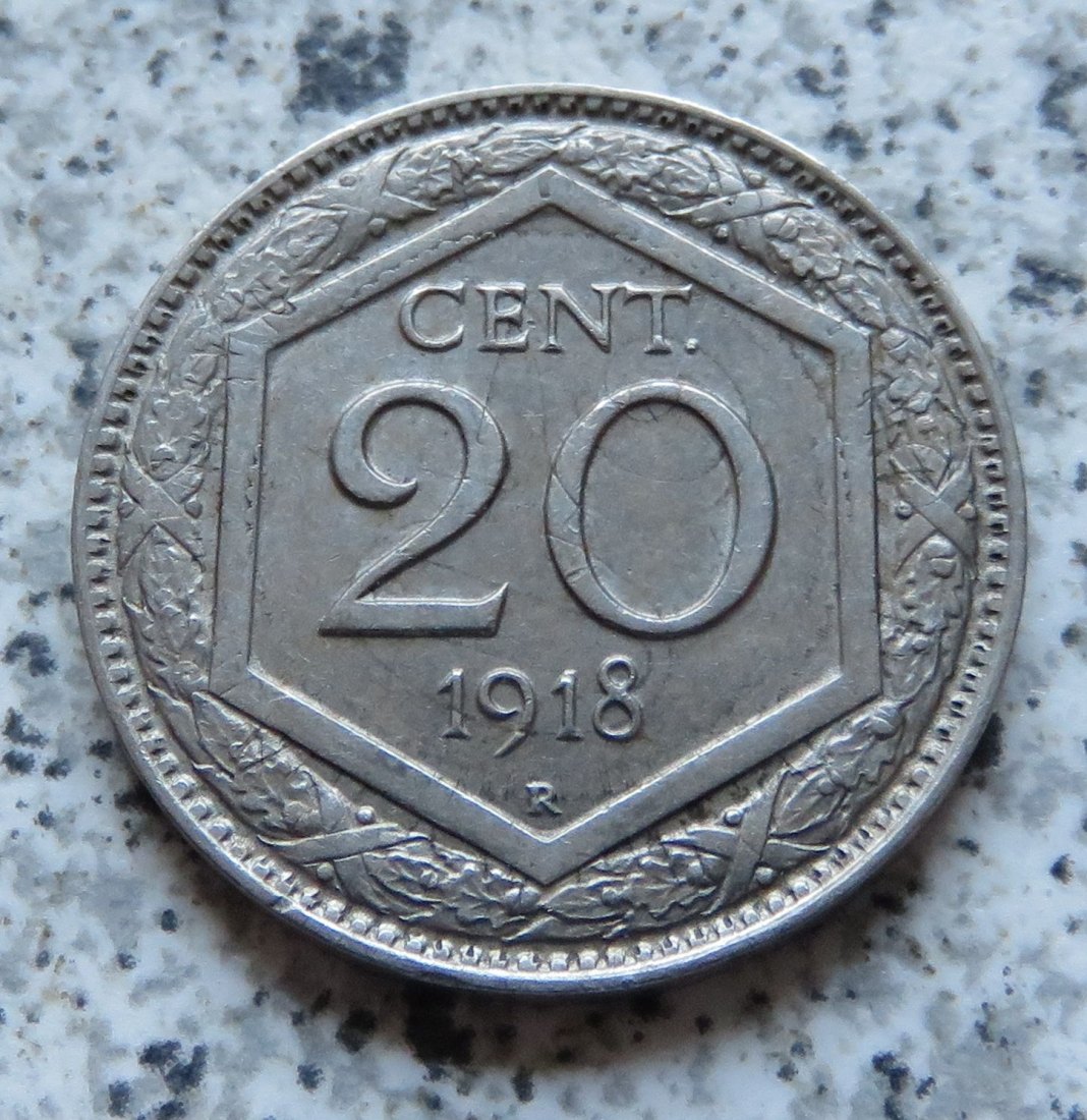  Italien 20 Centesimi 1918 R, besser   