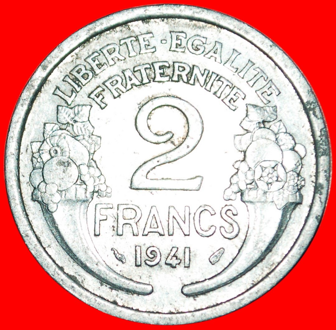  * FÜLLHÖHLE: FRANKREICH ★2 FRANC 1941! UNGEWÖHNLICHES JAHR! OHNE VORBEHALT   
