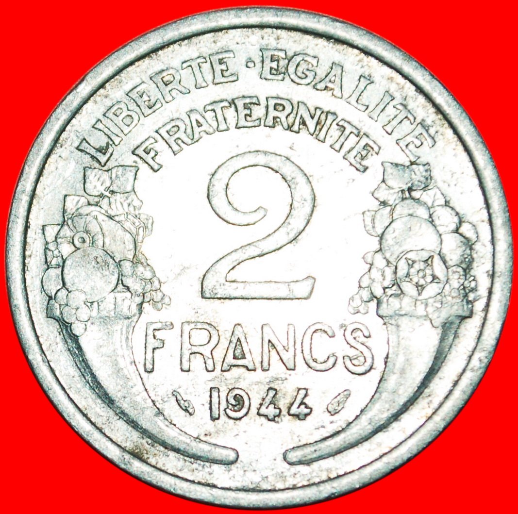  * CORNUCOPIAS: FRANCE ★ 2 FRANCS 1944! UNCOMMON YEAR! LOW START★NO RESERVE!   