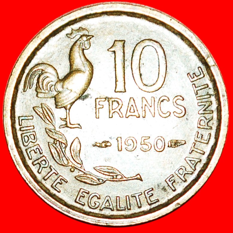  * HAHN (1950-1959): FRANKREICH★ 10 FRANC 1950! OHNE VORBEHALT   