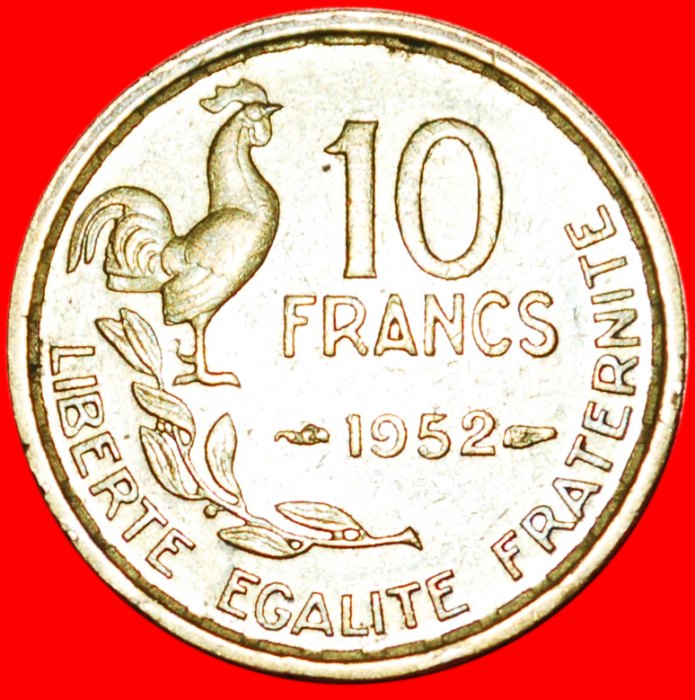 * COCK (1950-1959): FRANCE ★ 10 FRANCS 1952! LOW START★NO RESERVE!