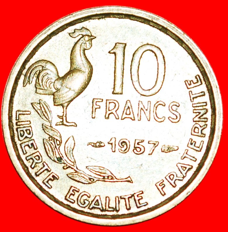 * COCK (1950-1959): FRANCE ★ 10 FRANCS 1957! LOW START★NO RESERVE!