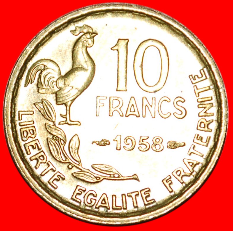  * COCK (1950-1959): FRANCE ★ 10 FRANCS 1958! LOW START★NO RESERVE!   