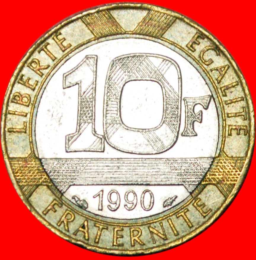  * NACKTER GEIST DER FREIHEIT: FRANKREICH★ 10 FRANC 1990! OHNE VORBEHALT   