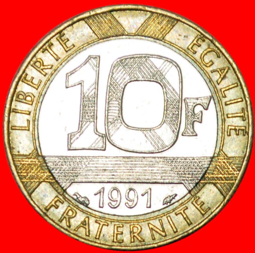  * NACKTER GEIST DER FREIHEIT: FRANKREICH★ 10 FRANC 1991! OHNE VORBEHALT   