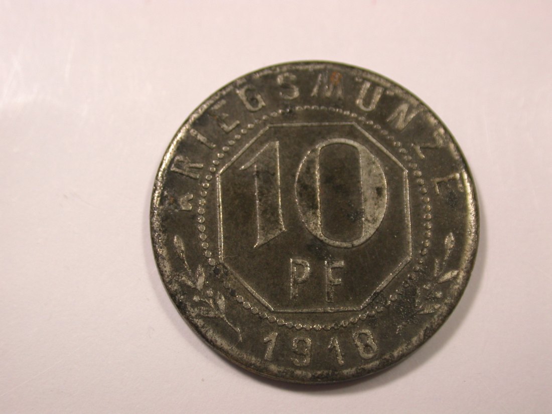  G16 Notgeld  Welzheim 10 Pfennig Eisen 1918 in f.vz  Originalbilder   