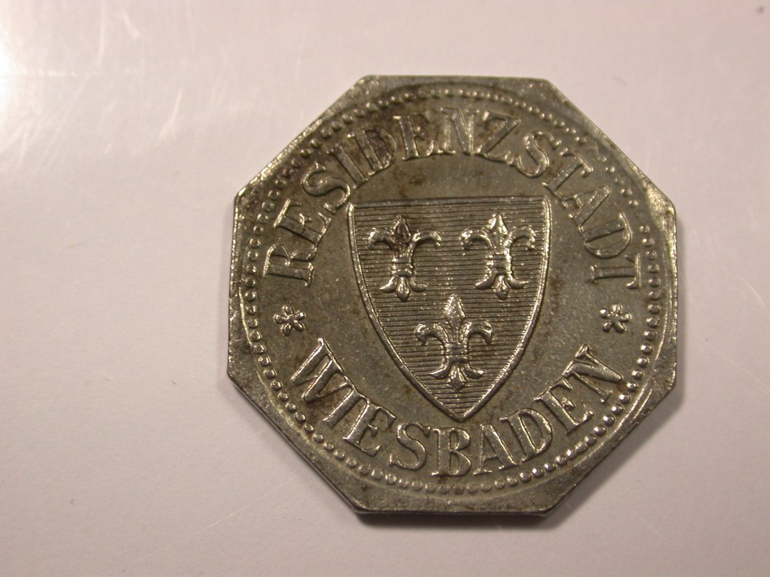 G16 Notgeld Wiesbaden 10 Pfennig 1917 Eisen in vz-st Originalbilder