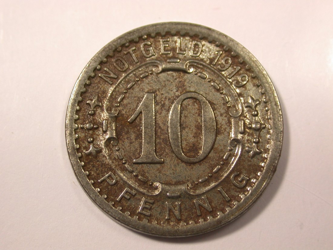  G16 Notgeld  Witten 10 Pfennig Eisen 1919 in ss+   Originalbilder   