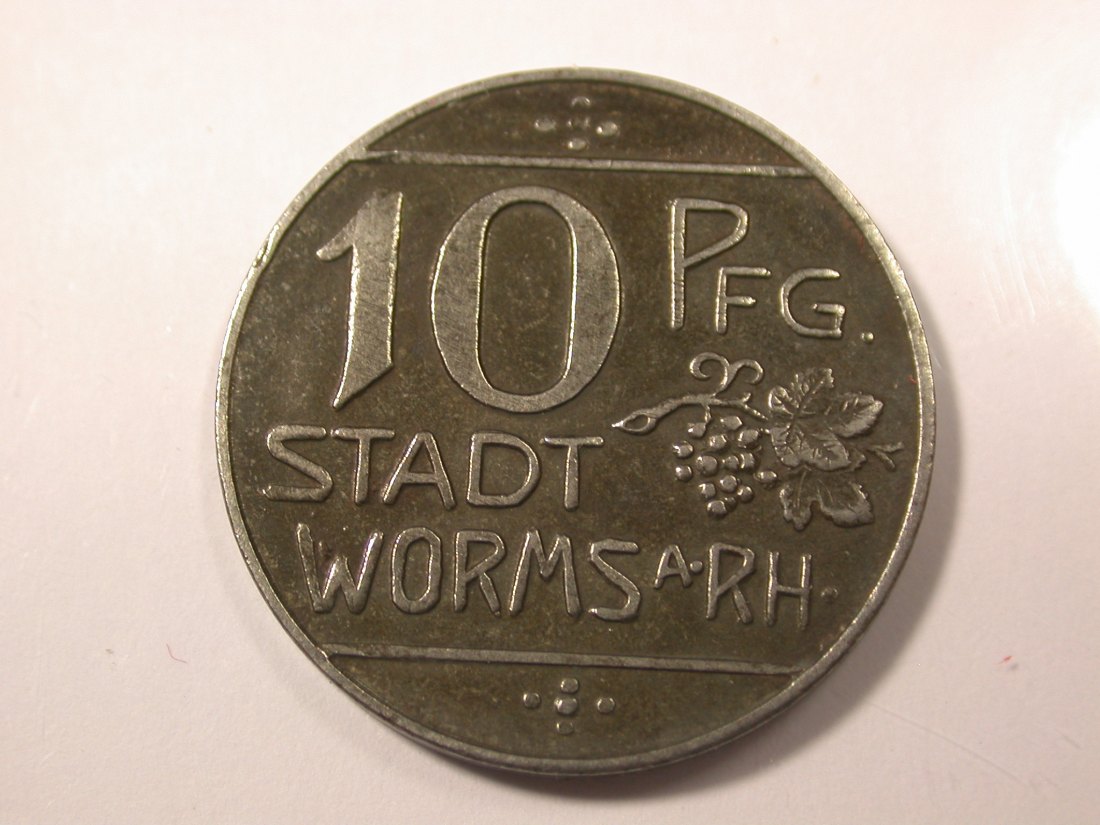  G16 Notgeld  Worms 10 Pfennig 1918 Eisen f.vz    Originalbilder   