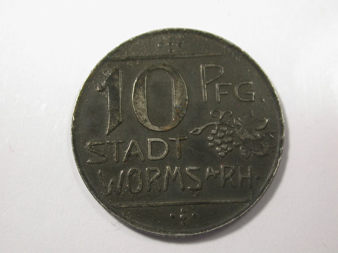  G16 Notgeld  Worms 10 Pfennig 1918 Eisen dünner Schrötling f.vz    Originalbilder   