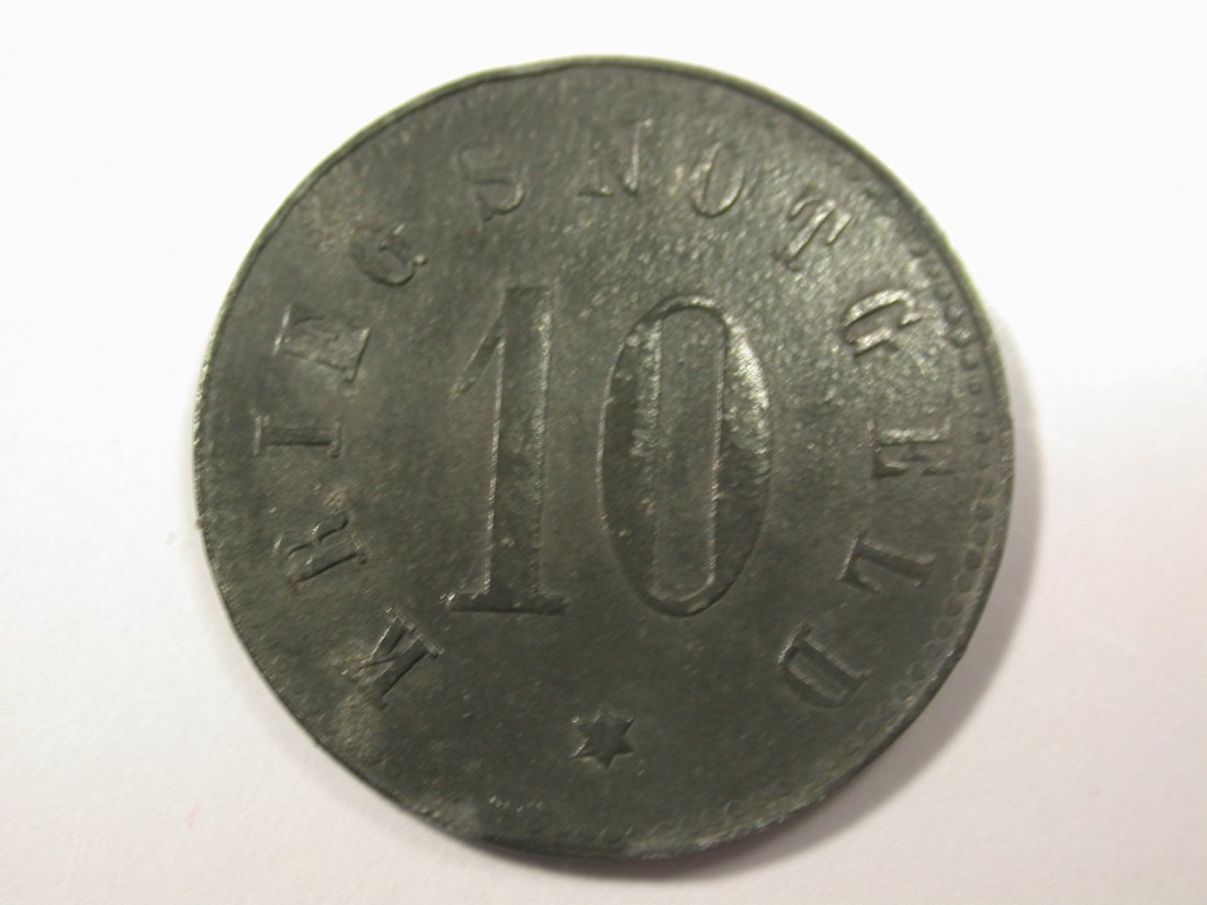  G16 Notgeld  Zwiesel  10 Pfennig 1919 Zink in vz  Originalbilder   