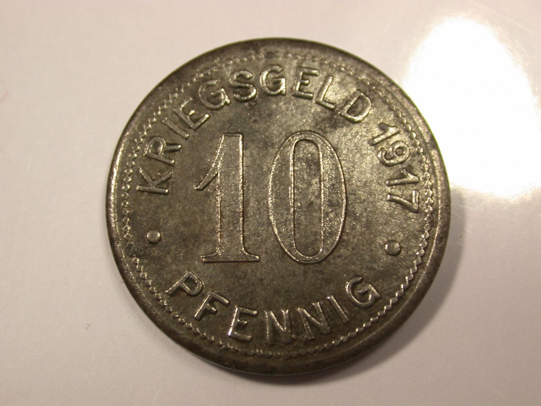  G16 Notgeld  Bottrop 10 Pfennig Eisen 1917 in vz/vz-st Originalbilder   
