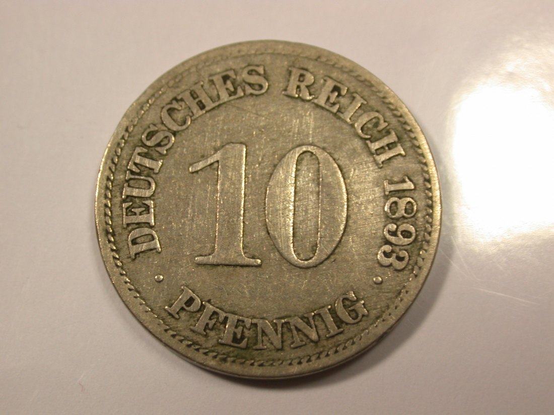  G16 KR  10 Pfennig 1893 E in s-ss  seltener !! Originalbilder   