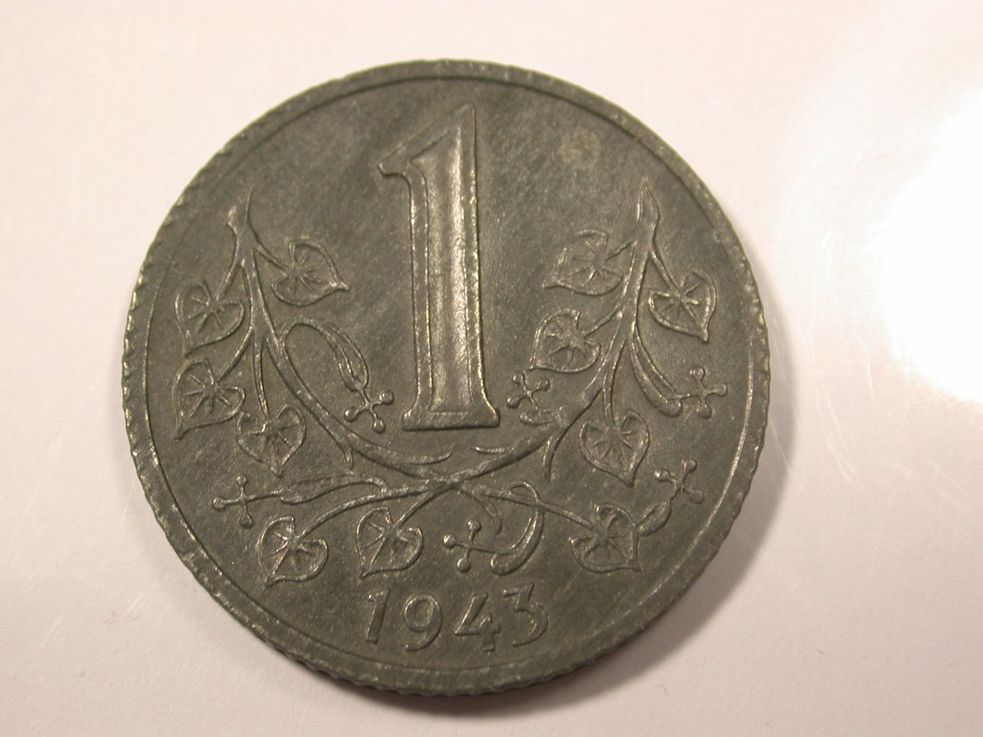 G16 Böhmen u. Mähren 1 Krone 1943 in f.ST Originalbilder