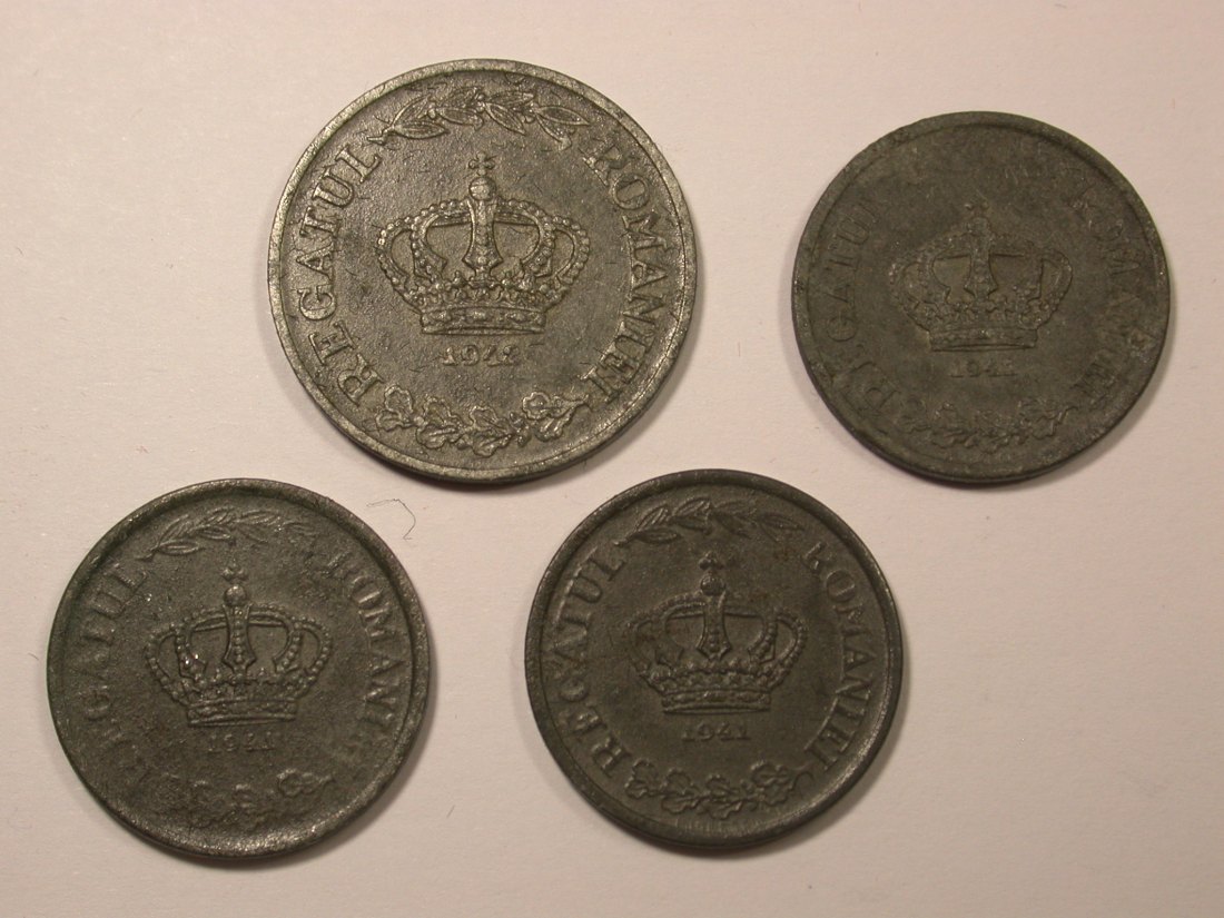  Lots -57-  Rumänien  4 Münzen 1941   Orginalbilder   