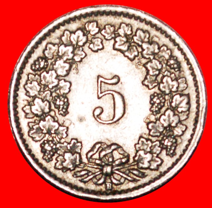  * LIBERTY (1879-2022): SWITZERLAND ★ 5 RAPPEN 1954B! DIES 1+A! LOW START ★ NO RESERVE!   