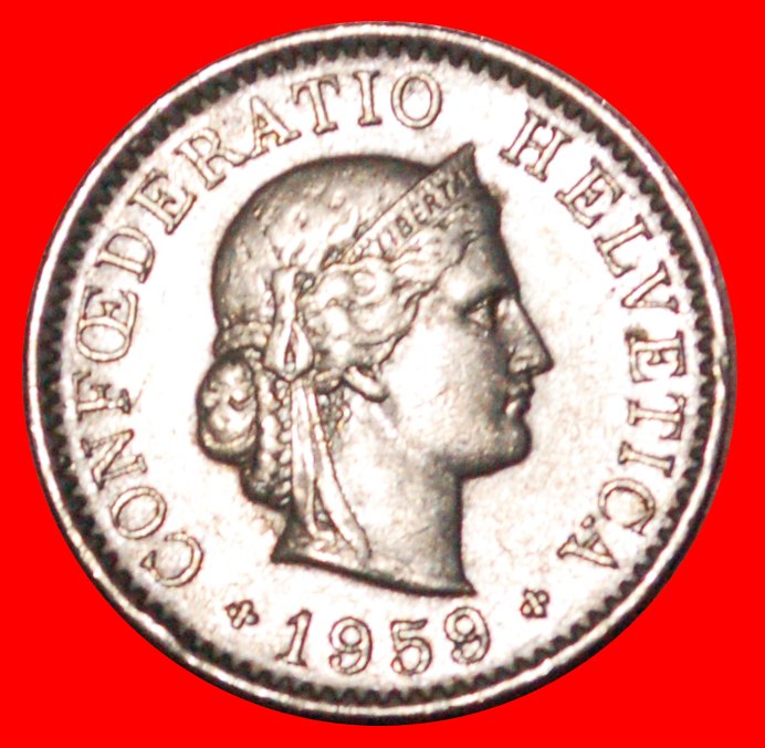  * 2 SOLD ~ LIBERTY (1879-2022): SWITZERLAND ★ 5 RAPPEN 1959B! DIES 1+B! LOW START ★ NO RESERVE!   