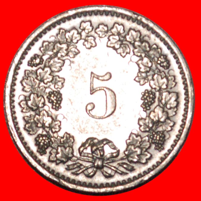  * LIBERTY (1879-2022): SWITZERLAND ★ 5 RAPPEN 1971! DIES 1+B! MINT LUSTRE! LOW START ★ NO RESERVE!   