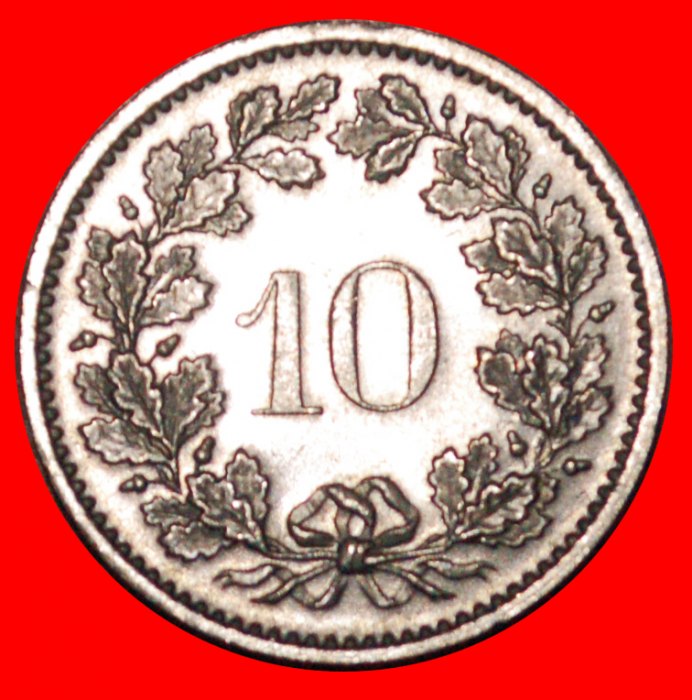  * LIBERTY (1879-2022): SWITZERLAND ★ 10 RAPPEN 1975! DIES 1+B MINT LUSTRE! LOW START ★ NO RESERVE!   