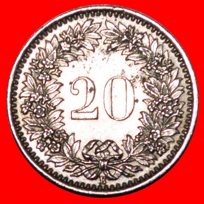  * LIBERTY (1939-2022): SWITZERLAND ★ 20 RAPPEN 1959B DIES 1+A! LOW START ★ NO RESERVE!   