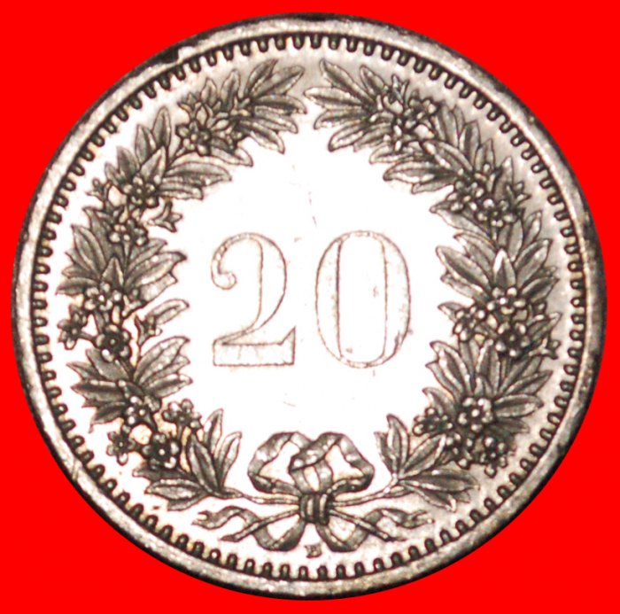  * LIBERTY (1939-2022): SWITZERLAND ★ 20 RAPPEN 1988B DIES 2+B! LOW START ★ NO RESERVE!   