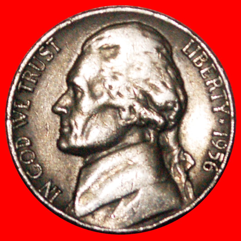  * MONTICELLO (1938-2003): USA ★ 5 CENT 1956! JEFFERSON (1801-1809) ★OHNE VORBEHALT!   