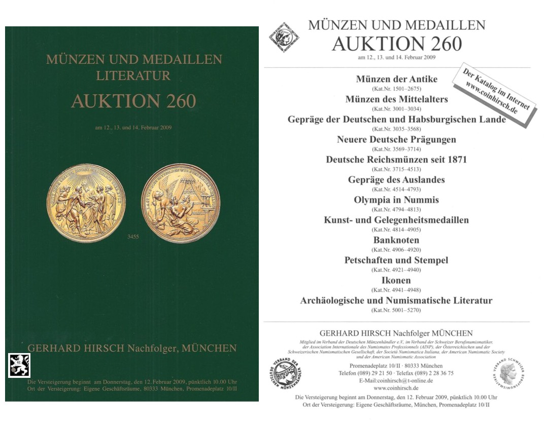  Hirsch (München) Auktion 260 (2009) Antike bis zur Neuzeit ua Sammlung Rudolf REVIOL Antike !   