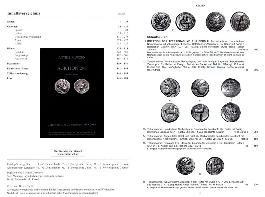  Hirsch (München) Auktion 298 (2014) Antike - Kelten - Griechen - Römer - Byzanz - Völkerwanderung   