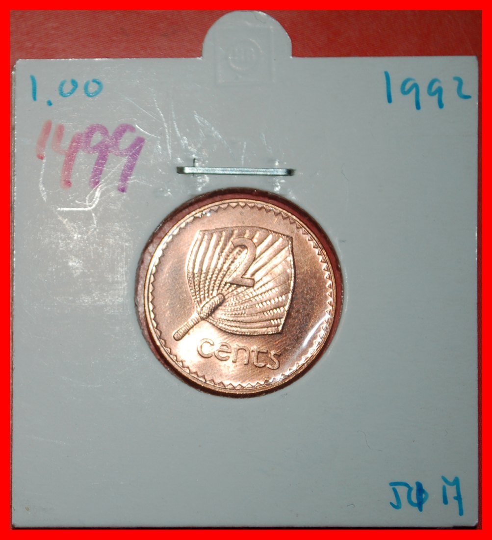  * CANADA (1990-2001): FIJI ★2 CENTS 1992! ELIZABETH II (1953-2022) IN HOLDER! LOW START★ NO RESERVE!   