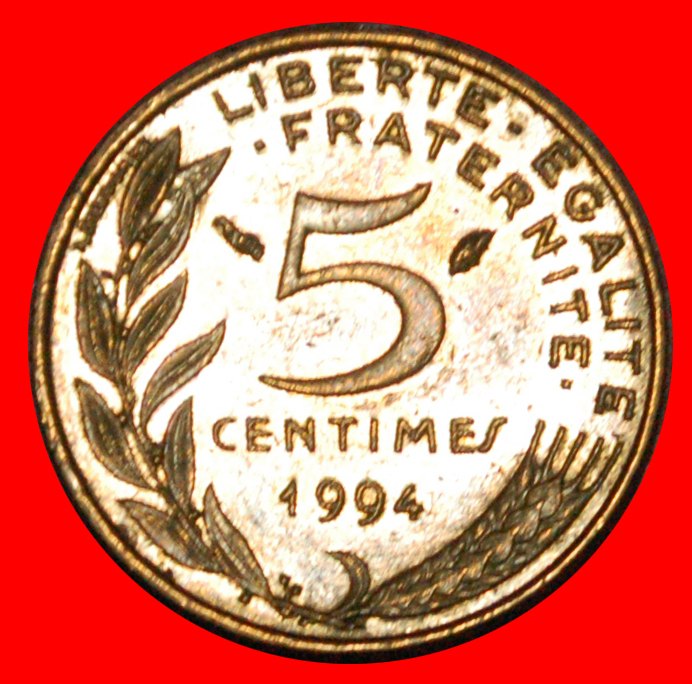  * DOLPHIN: FRANCE ★ 5 CENTIMES 1994 MINT LUSTRE! LOW START★ NO RESERVE!   