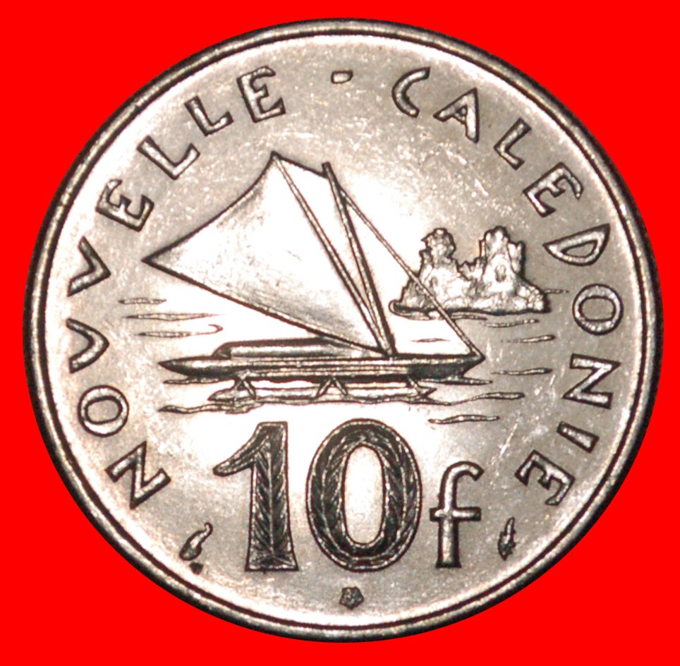  * FRANCE SHIP (1972-2005): NEW CALEDONIA ★ 10 FRANCS 1977 DOLPHIN!  LOW START★ NO RESERVE!   