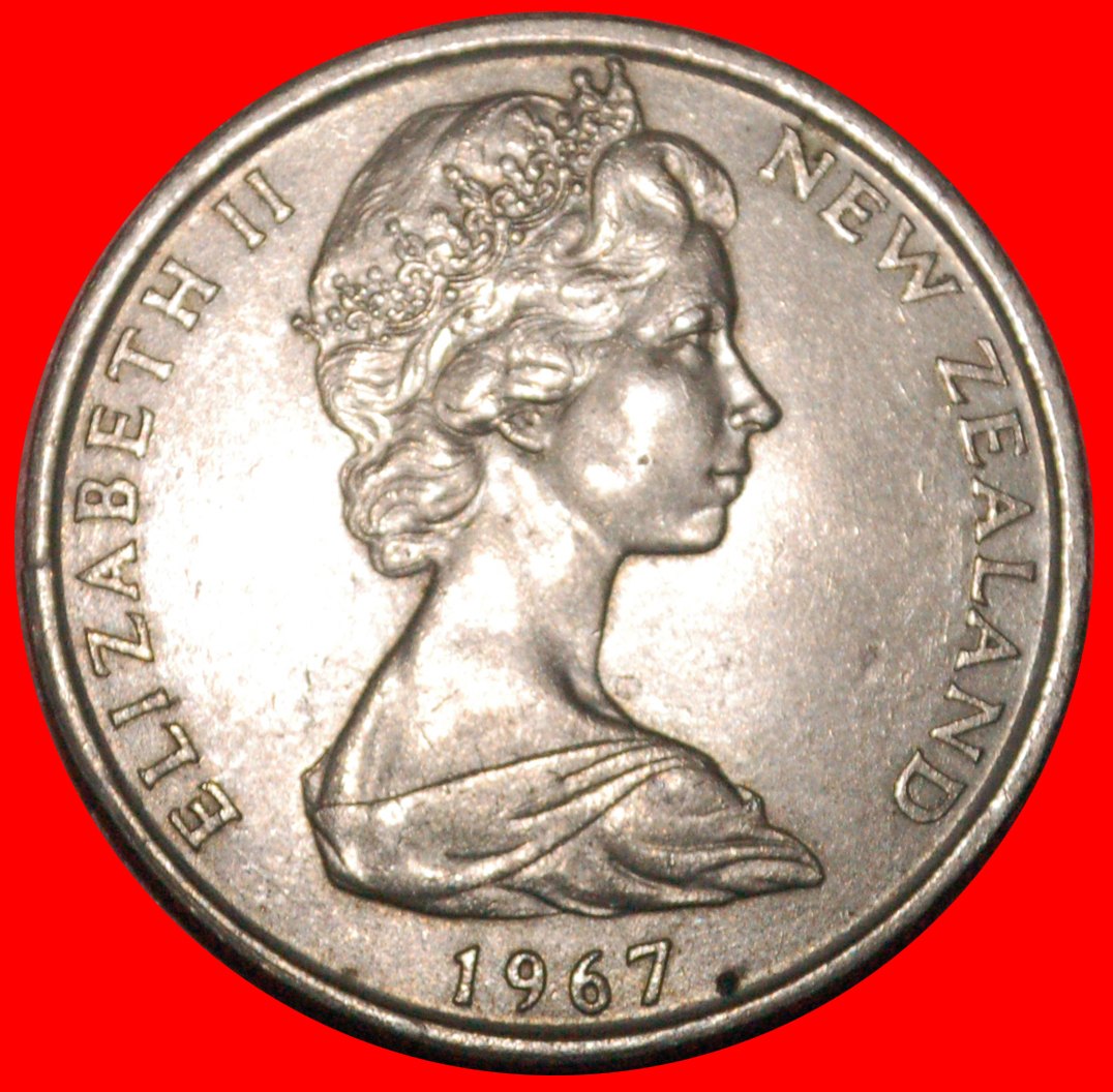  * SHIP (1967-1985): NEW ZEALAND ★ 50 CENTS 1967 UNC! ELIZABETH II (1953-2022) LOW START★ NO RESERVE!   